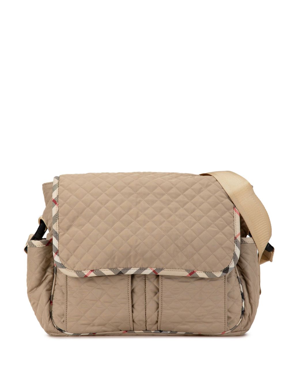 Burberry Pre-Owned Diaper 绗缝尼龙斜挎包（2000年代典藏款） - 褐色