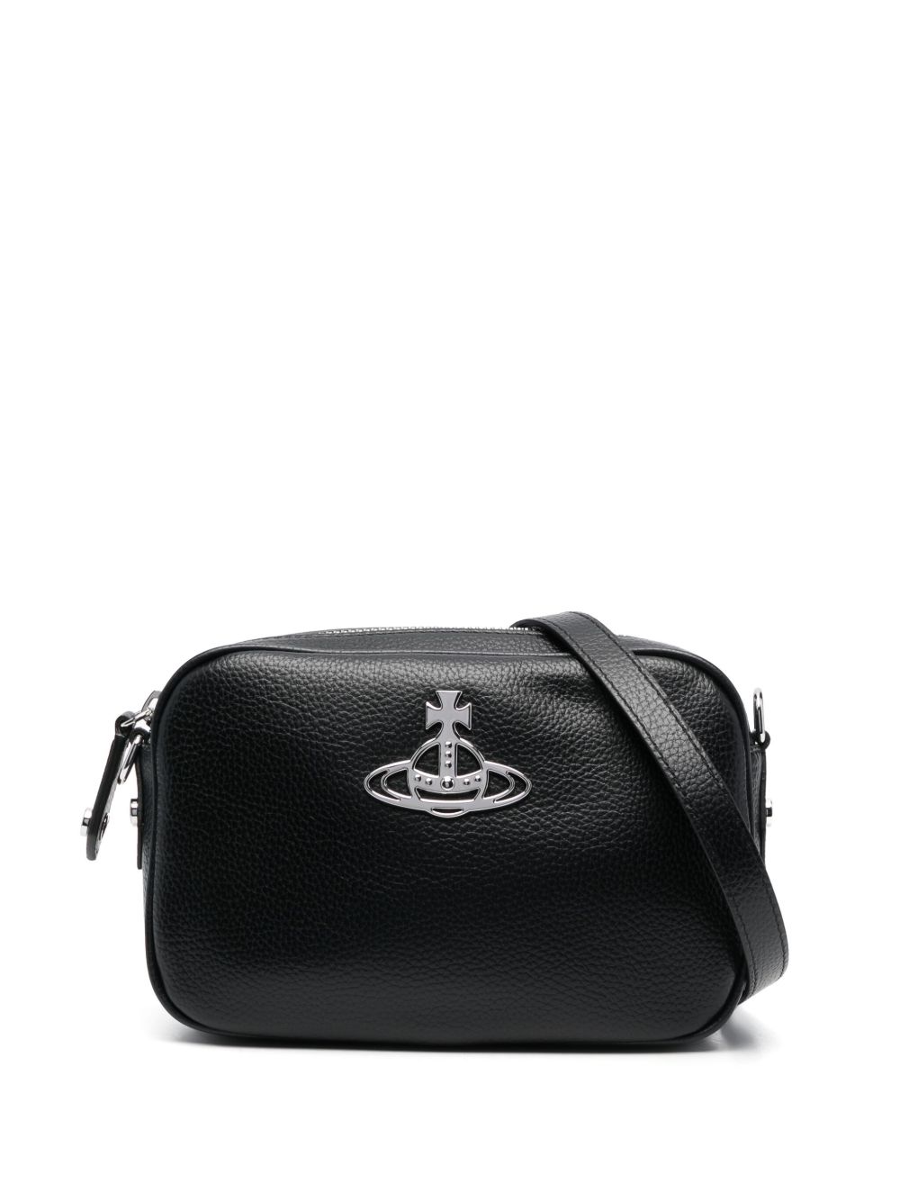 Vivienne Westwood Anna 土星标牌斜挎包 - 黑色