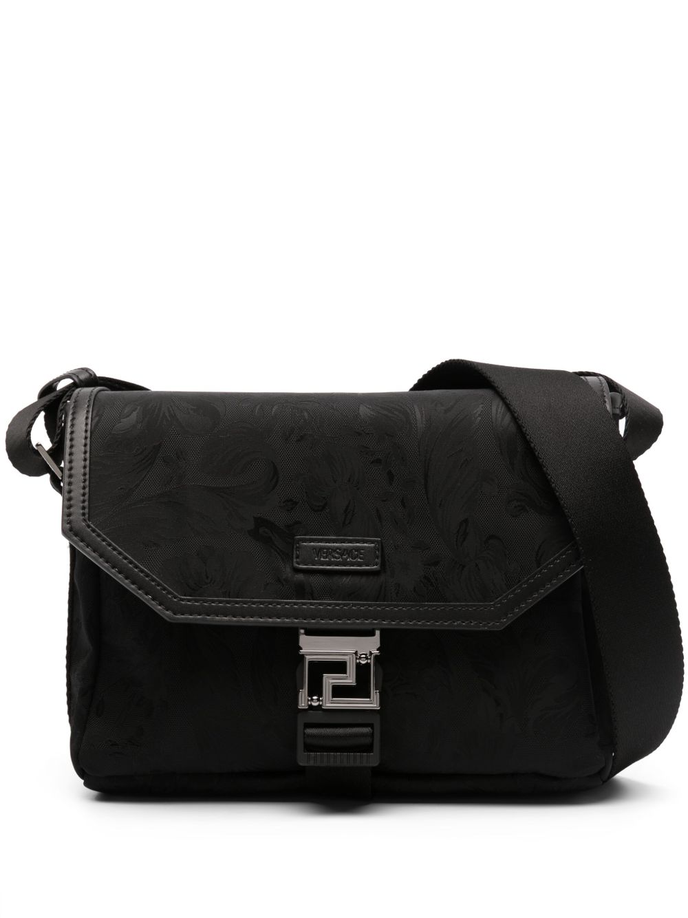 Versace Neo Nylon Jacquard 邮差包 - 黑色