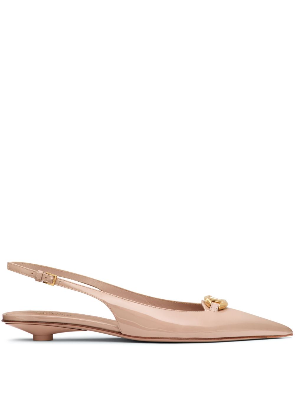 Valentino Garavani VLogo Signature 皮质裹踝平底鞋 - 粉色