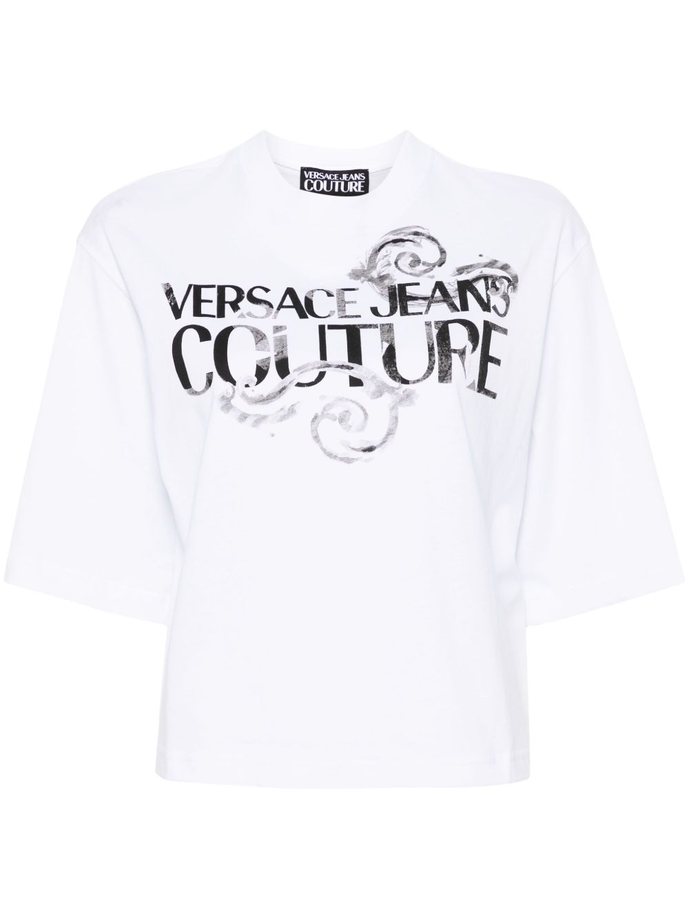 Versace Jeans Couture logo印花棉T恤 - 白色