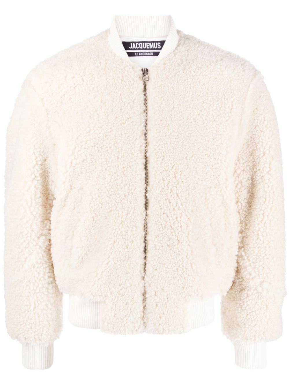 Jacquemus Le Blouson Pilou 皮毛一体飞行员夹克 - 白色