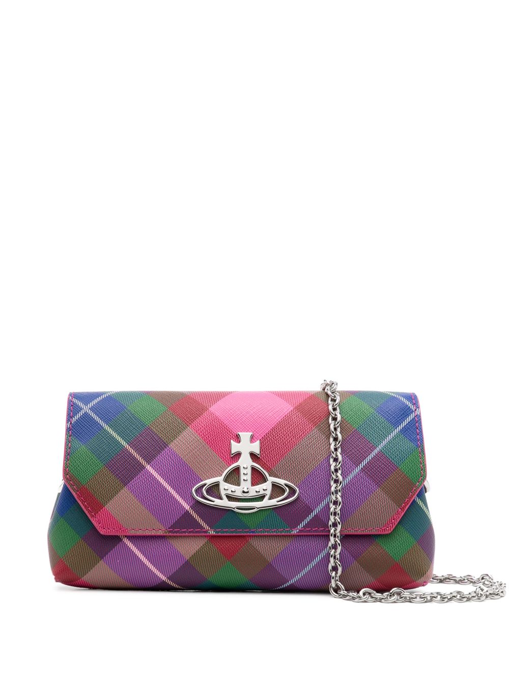 Vivienne Westwood 小号搭链格纹迷你包 - 粉色