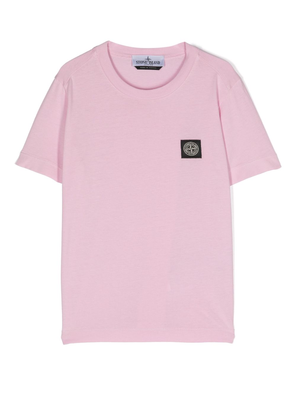 Stone Island Junior 罗盘图案棉T恤 - 粉色