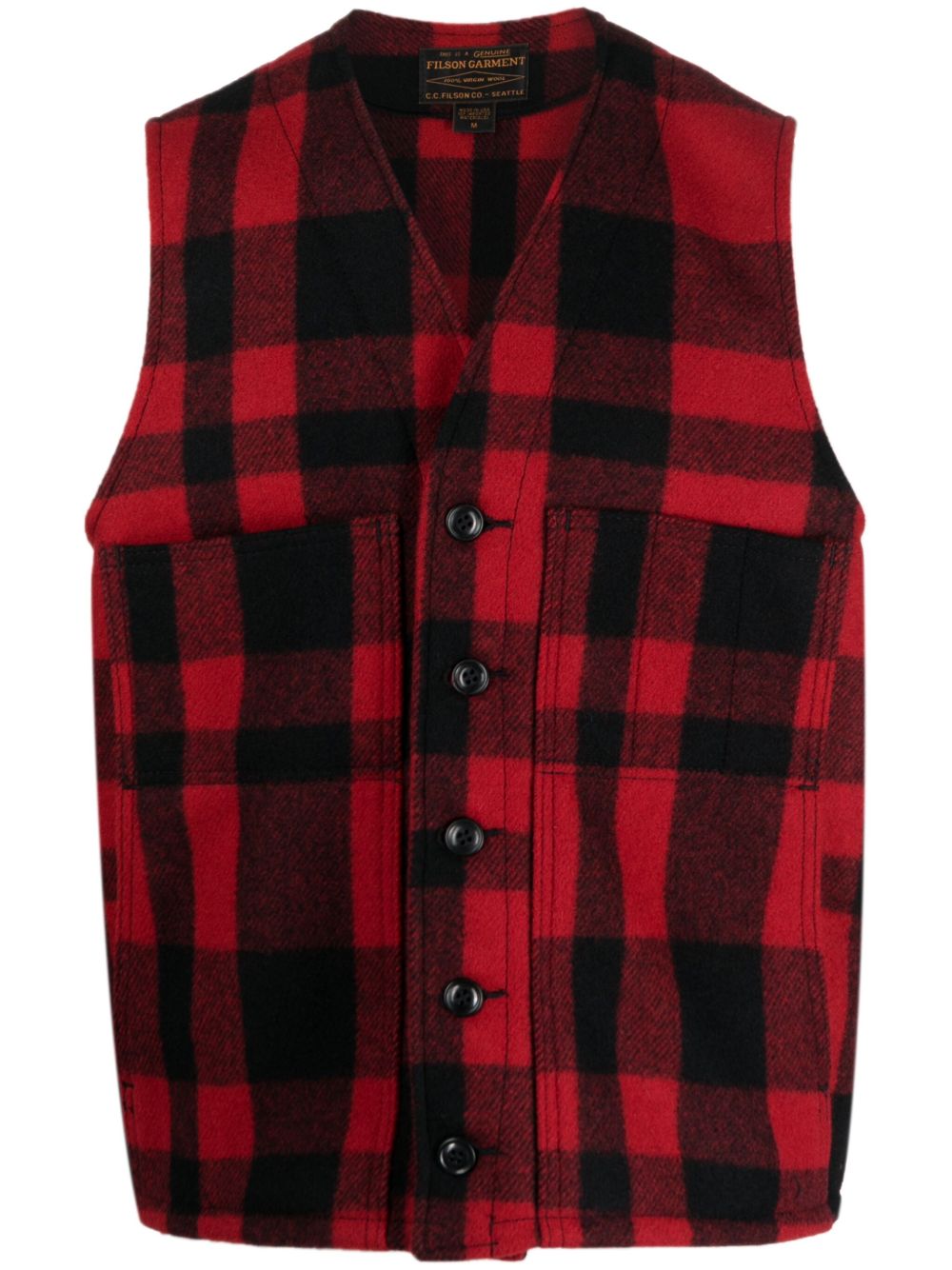 Filson Mackinaw 格纹羊毛马甲 - 红色