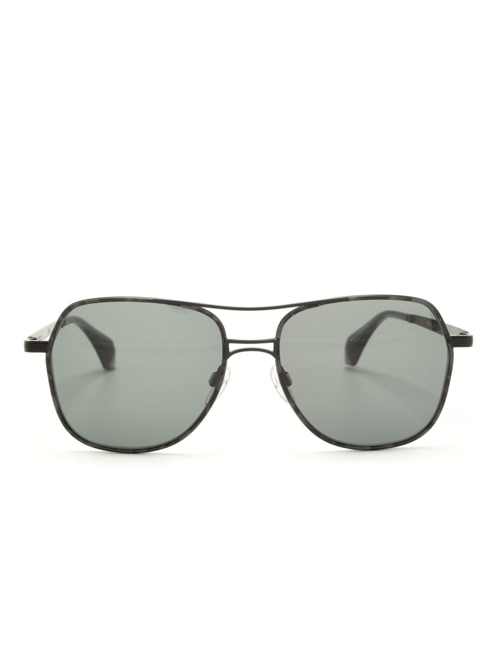 Vivienne Westwood logo雕刻飞行员太阳眼镜 - 黑色