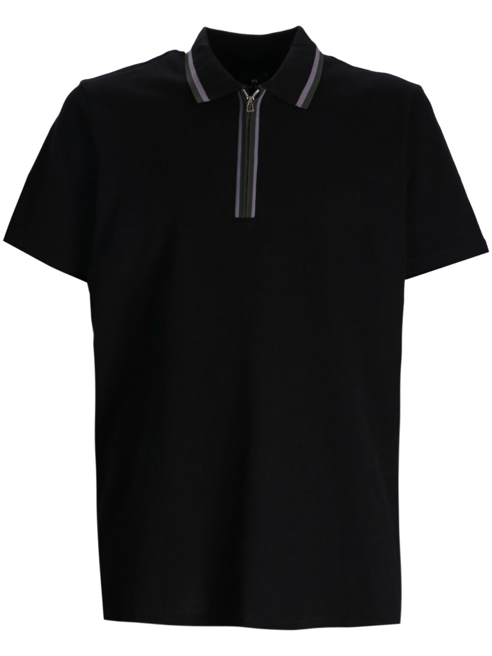 PS Paul Smith 拉链领polo衫 - 黑色