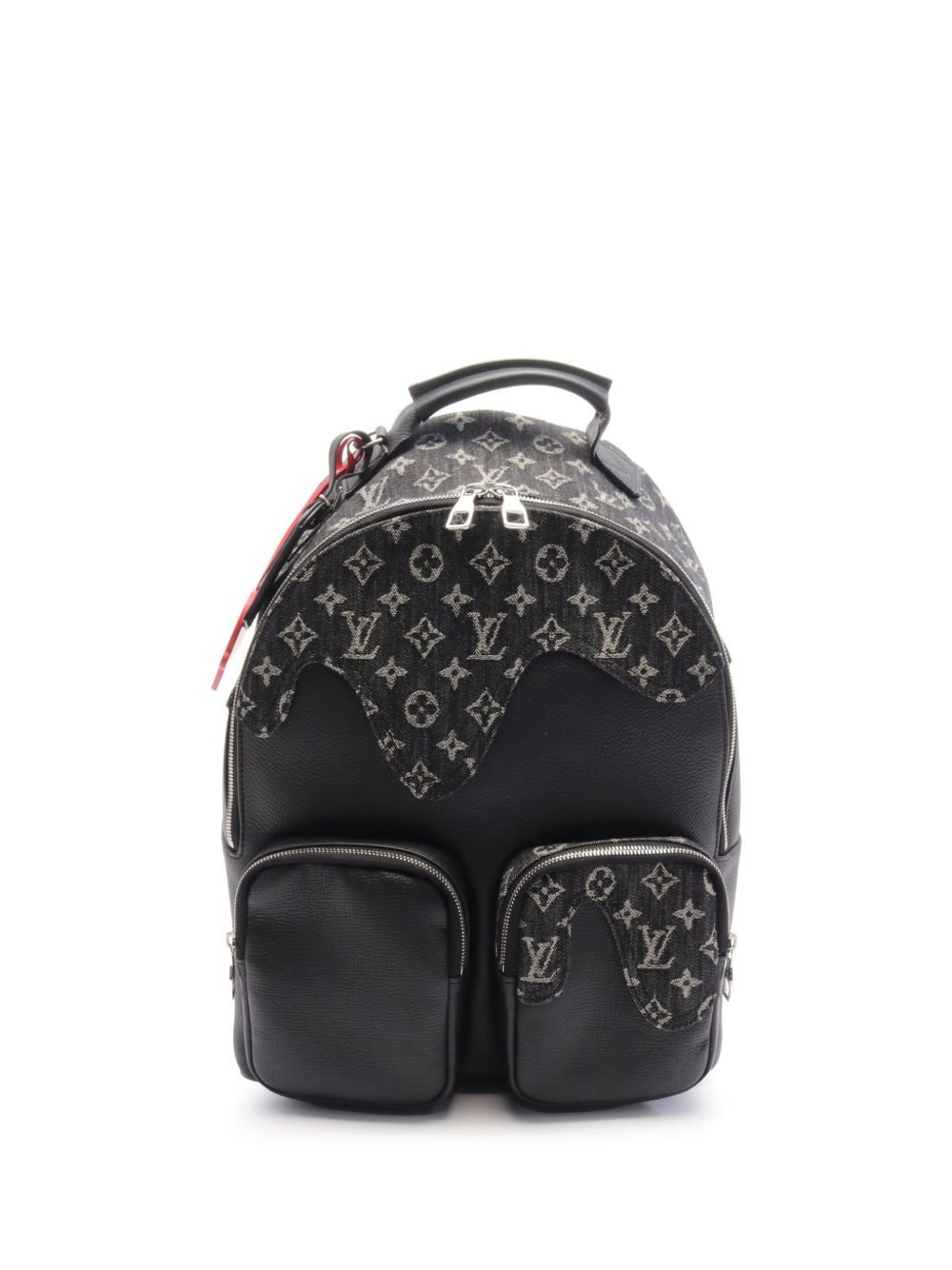 Louis Vuitton Pre-Owned 经典logo牛仔双肩包（2021年典藏款） - 黑色