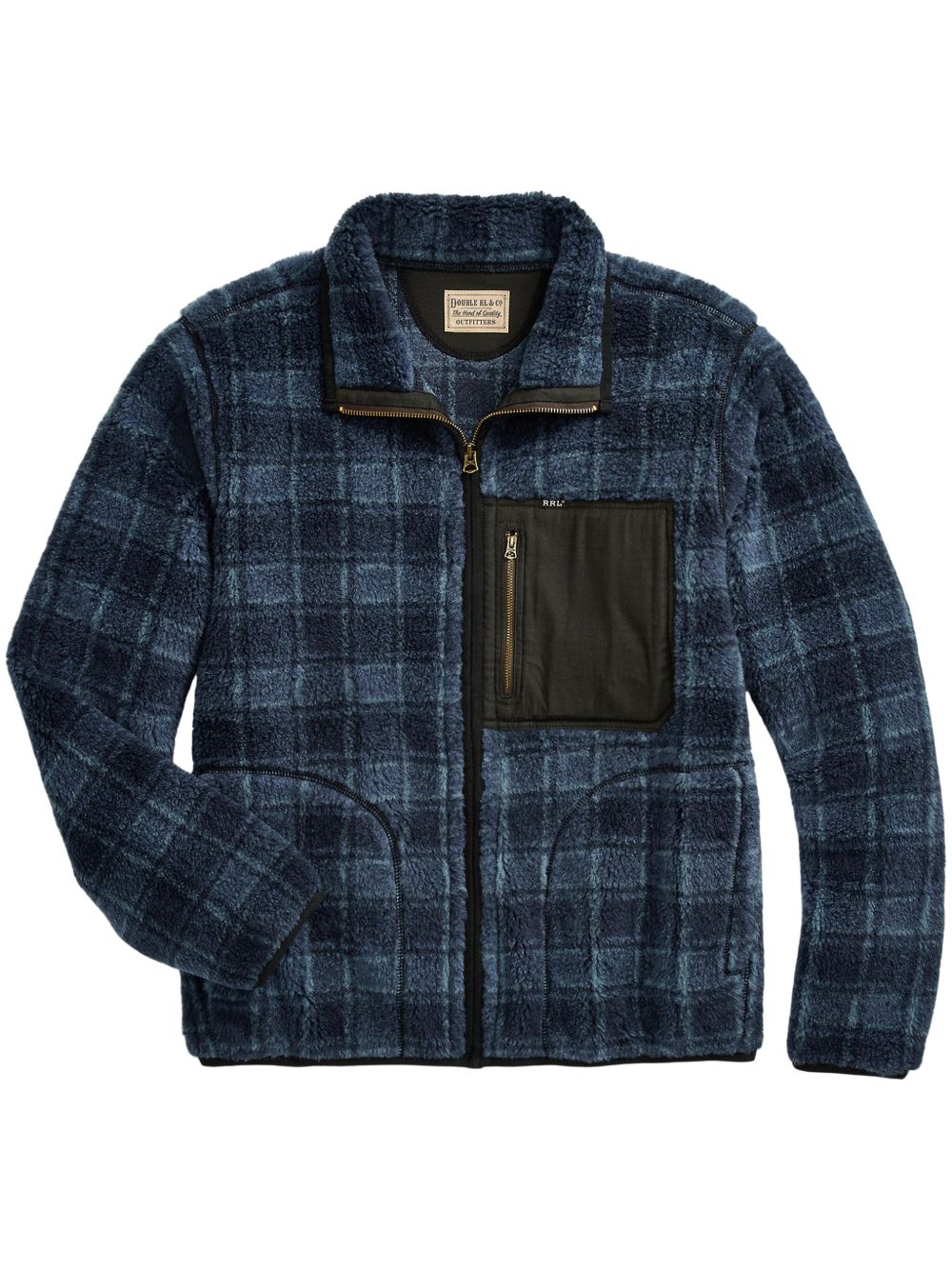 Ralph Lauren RRL 格纹抓绒夹克 - 蓝色