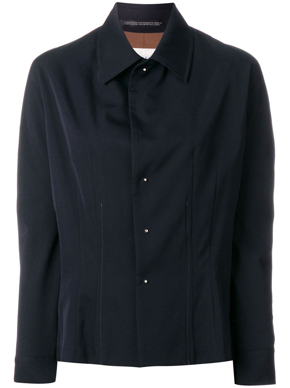 Yohji Yamamoto Pre-Owned 古着隐藏式修身衬衫 - 黑色