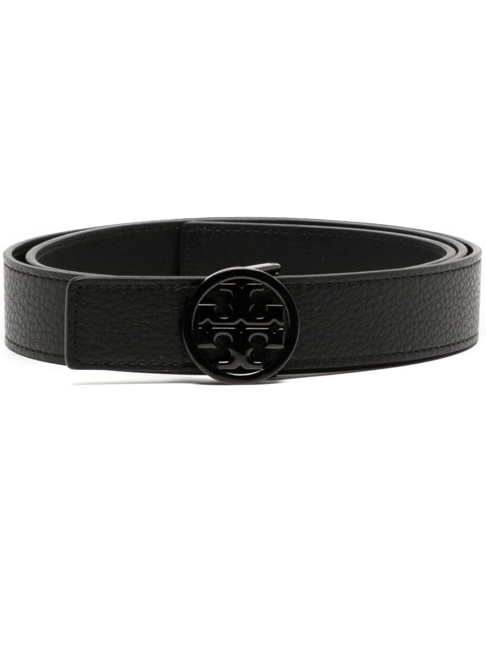 Tory Burch "1"" Miller 纹理皮质腰带" - 黑色