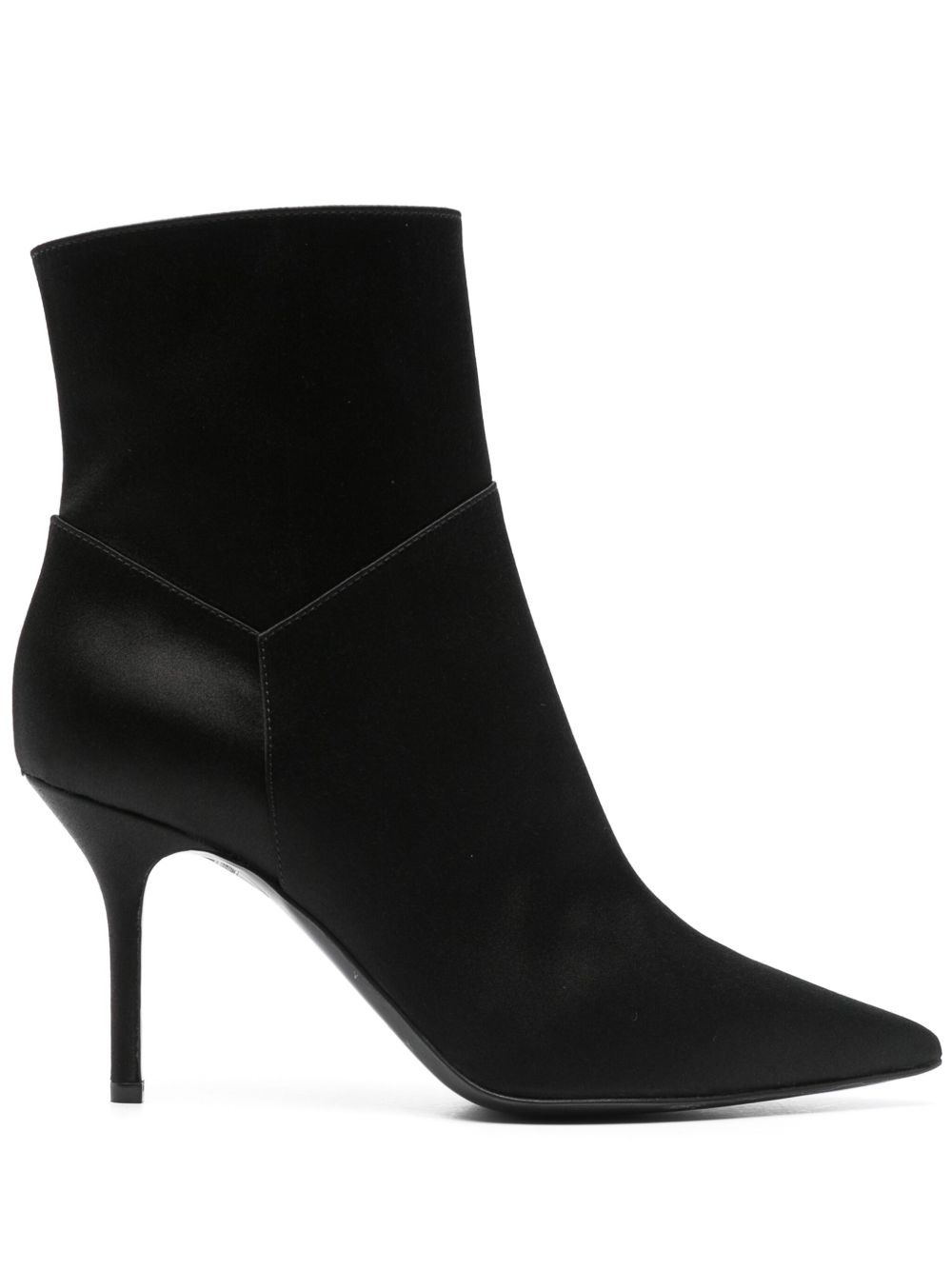 Alberta Ferretti 缎面高跟靴（8.5厘米） - 黑色