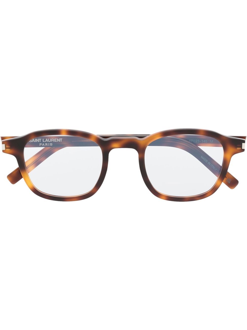 Saint Laurent Eyewear 圣罗兰眼镜系列 玳瑁纹方框眼镜 - 褐色