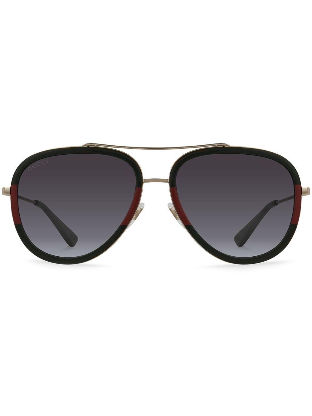 Gucci Eyewear 飞行员镜框太阳眼镜 - 绿色