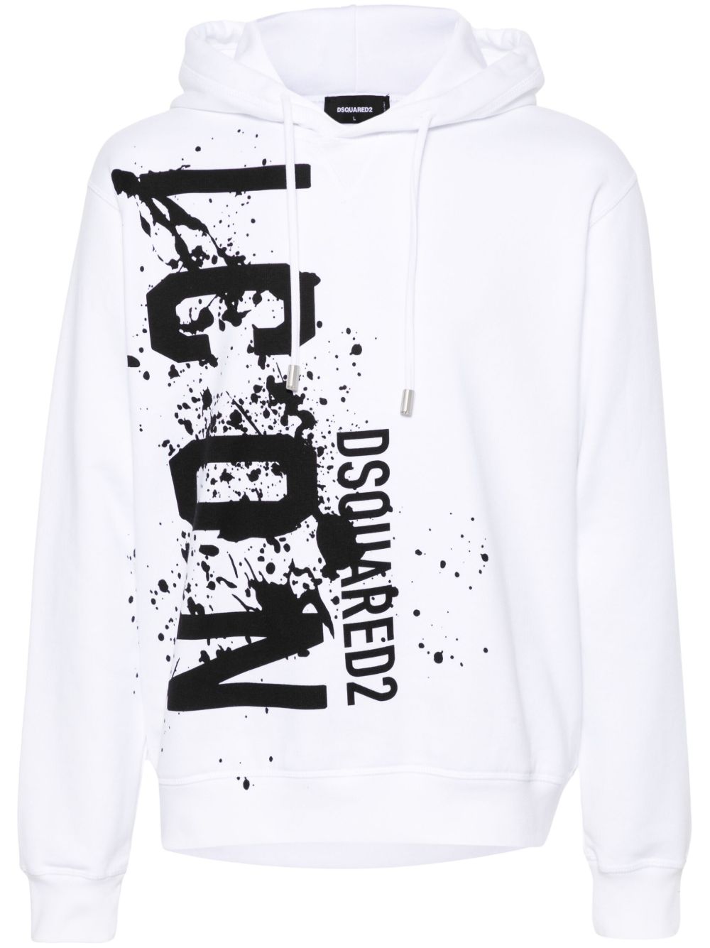 DSQUARED2 Icon Splash 棉连帽衫 - 白色