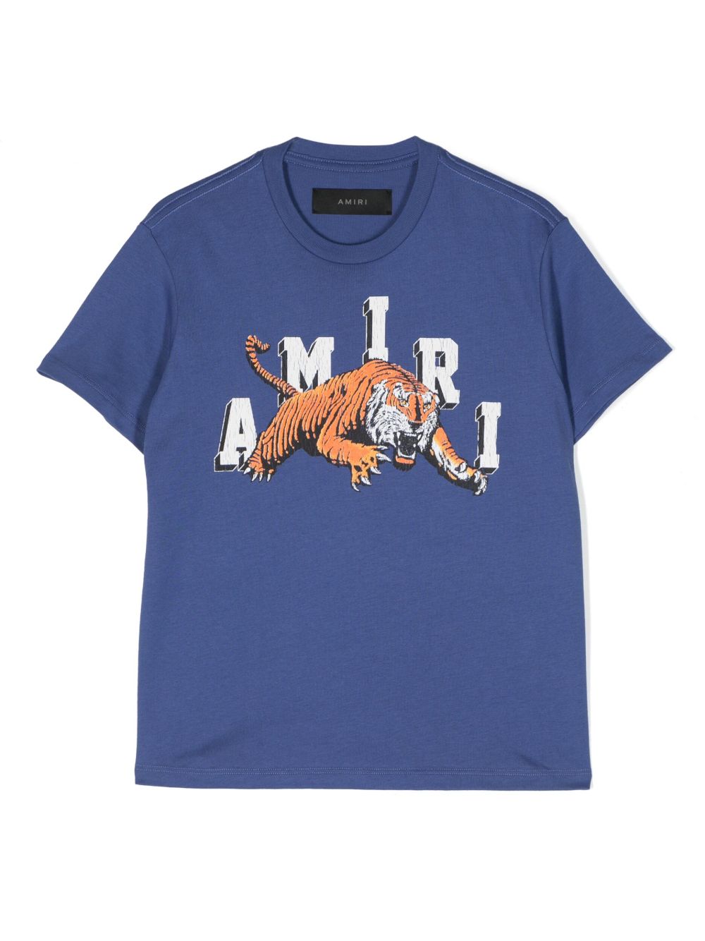 AMIRI KIDS logo印花棉T恤 - 蓝色