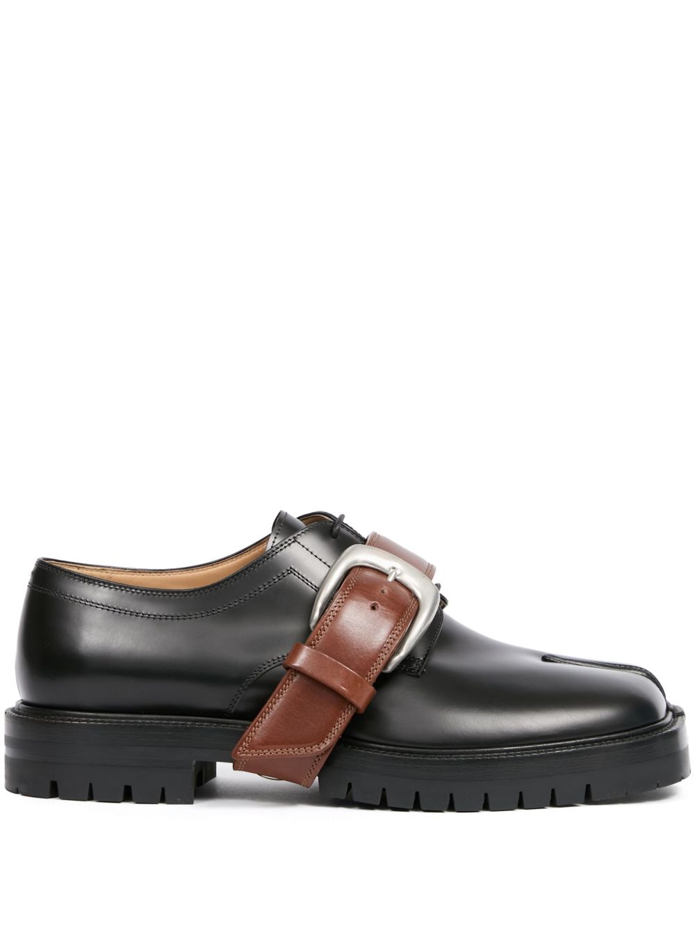 Maison Margiela Tabi County 皮质德比鞋 - 黑色