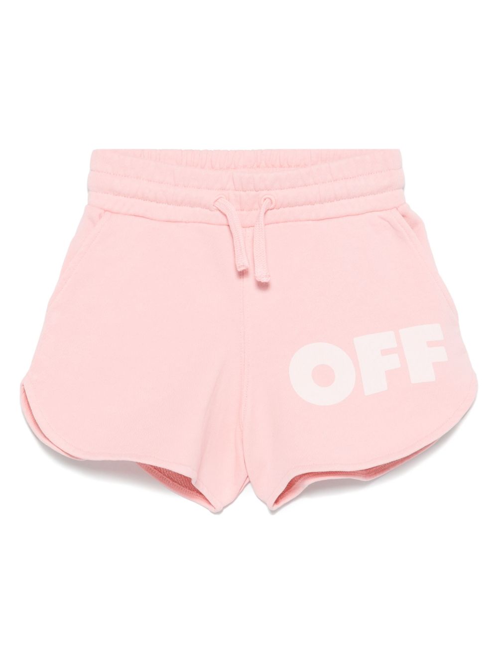 Off-White Kids logo印花短裤 - 粉色