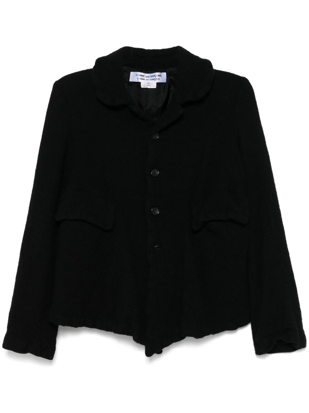 Comme Des Garçons Comme Des Garçons 扇贝形边饰夹克 - 黑色