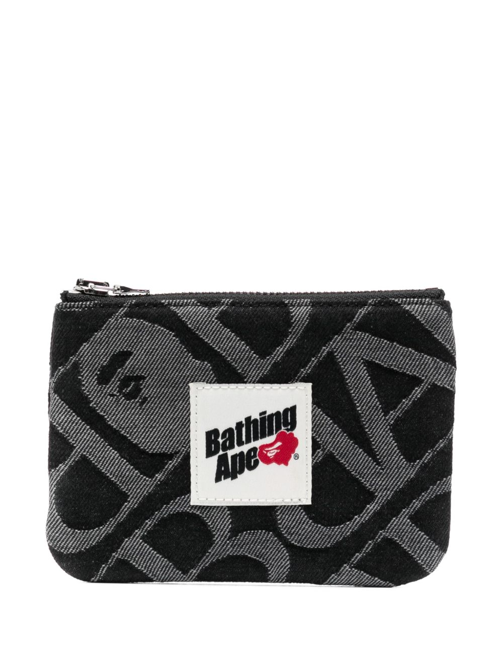 A BATHING APE® 标贴经典logo提花钱包 - 黑色