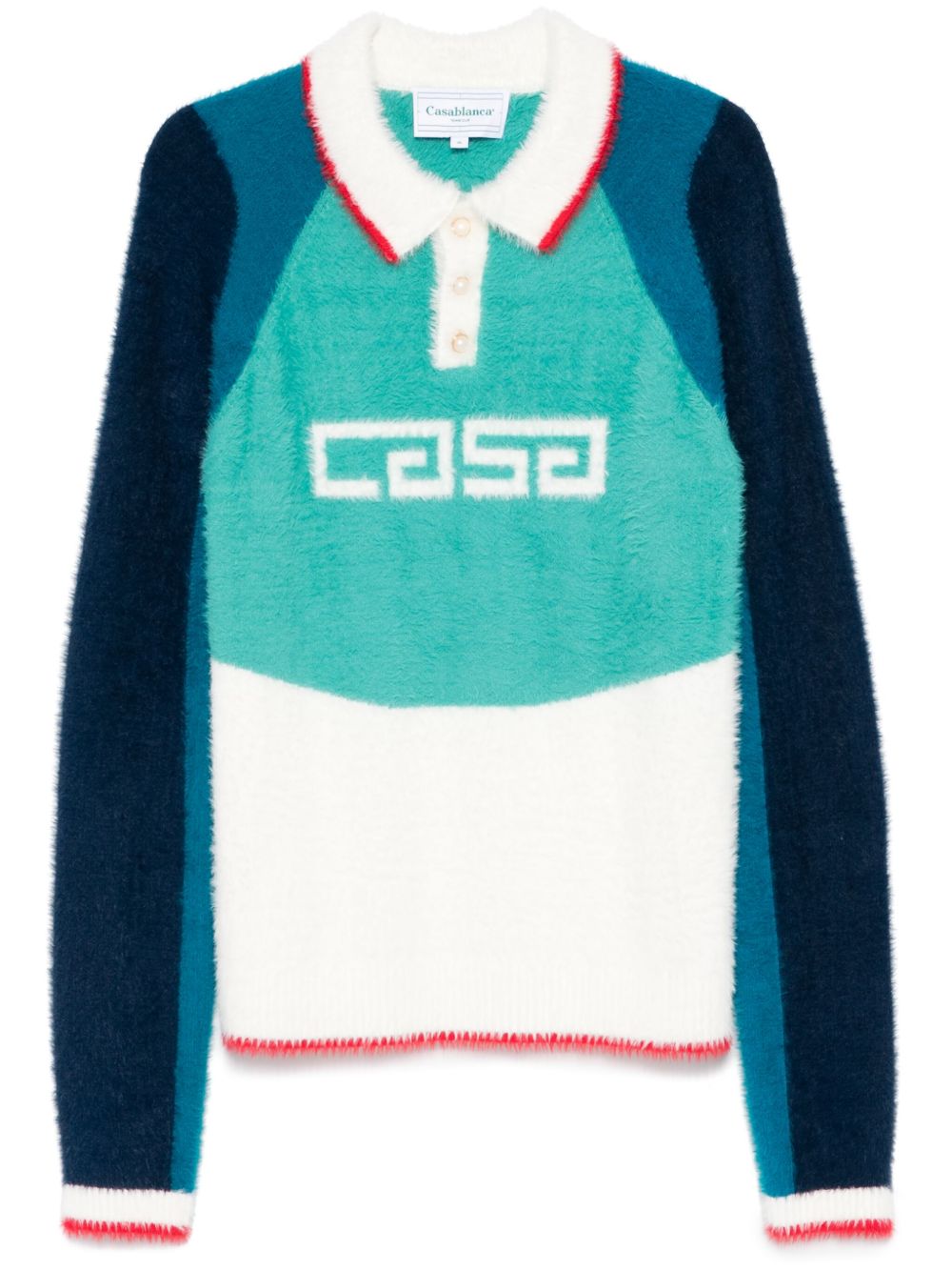 Casablanca Sport Fluffy polo衫 - 蓝色