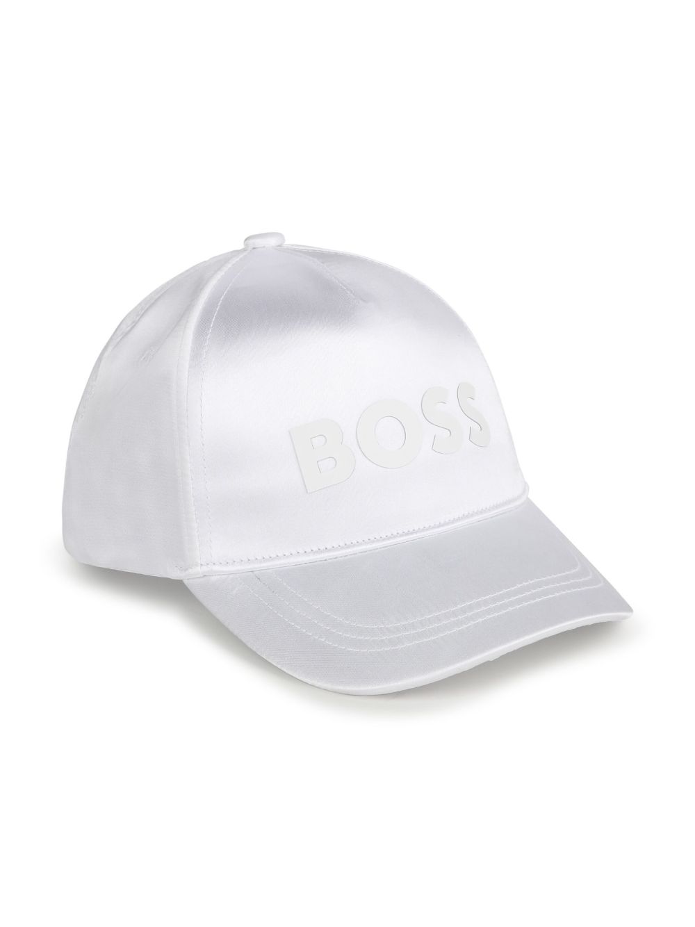 BOSS Kidswear logo贴花条纹袢带棒球帽 - 白色