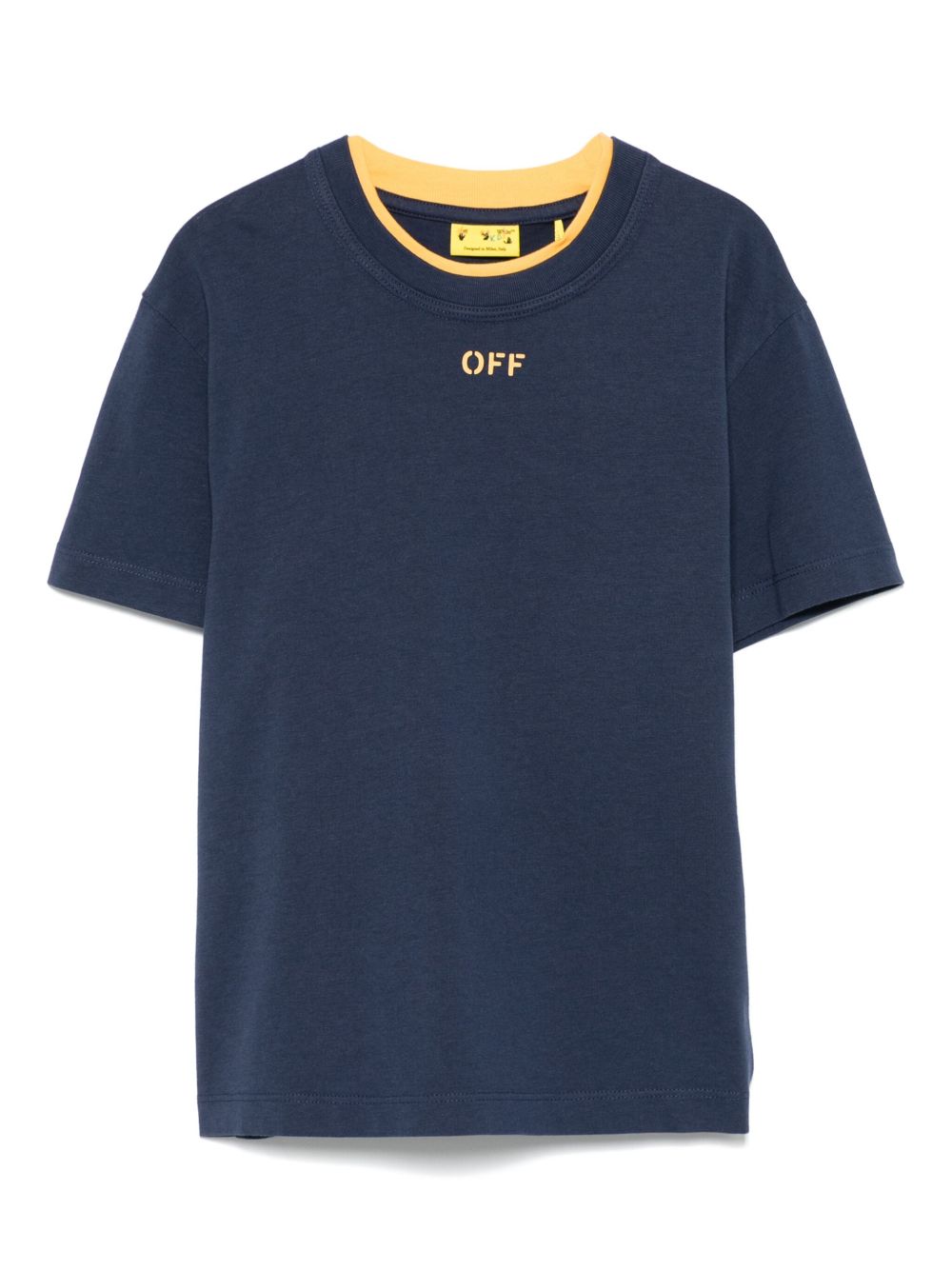 Off-White Kids logo印花T恤 - 蓝色