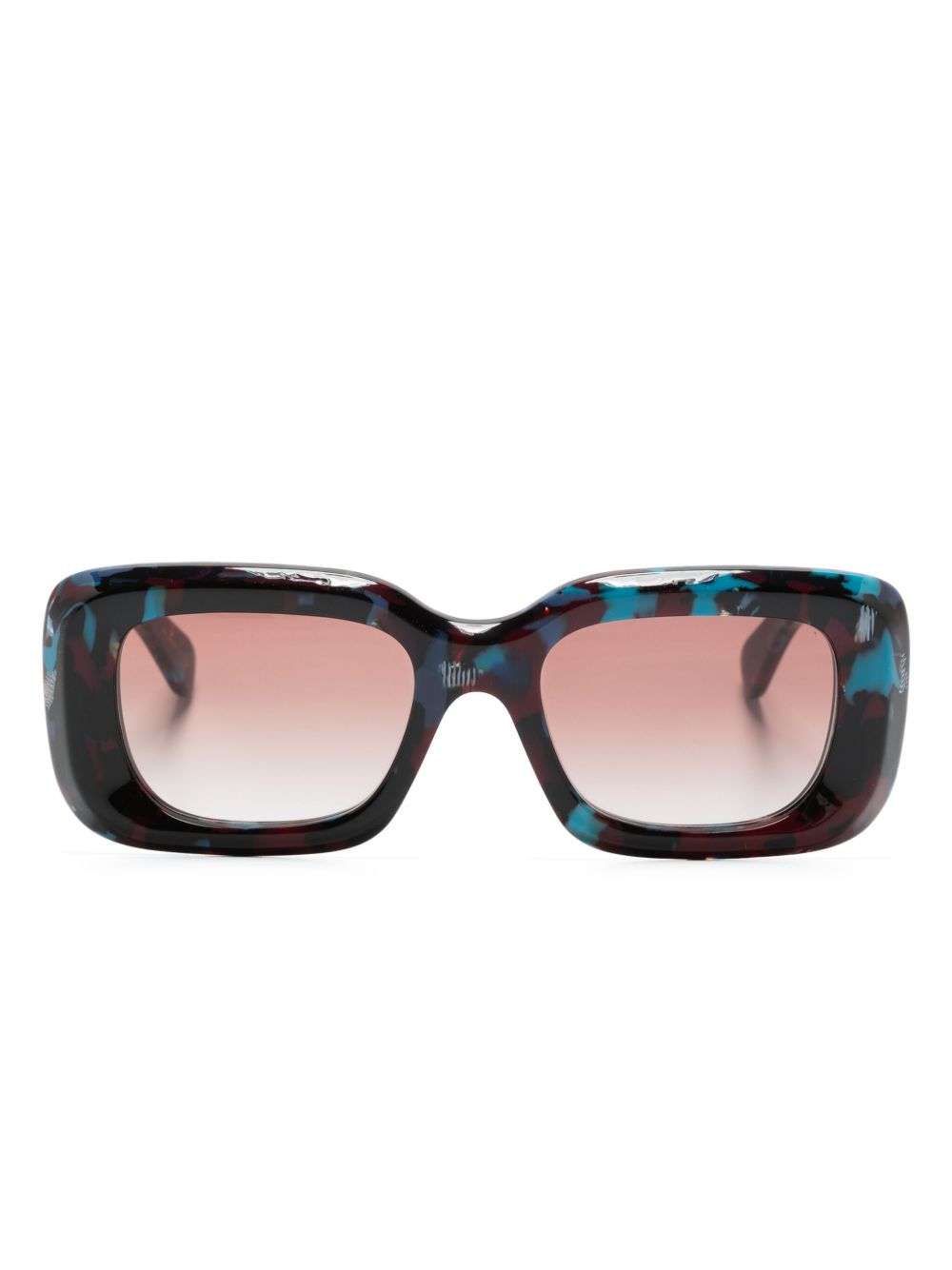 Chloé Eyewear Havana 长方形镜框太阳眼镜 - 褐色