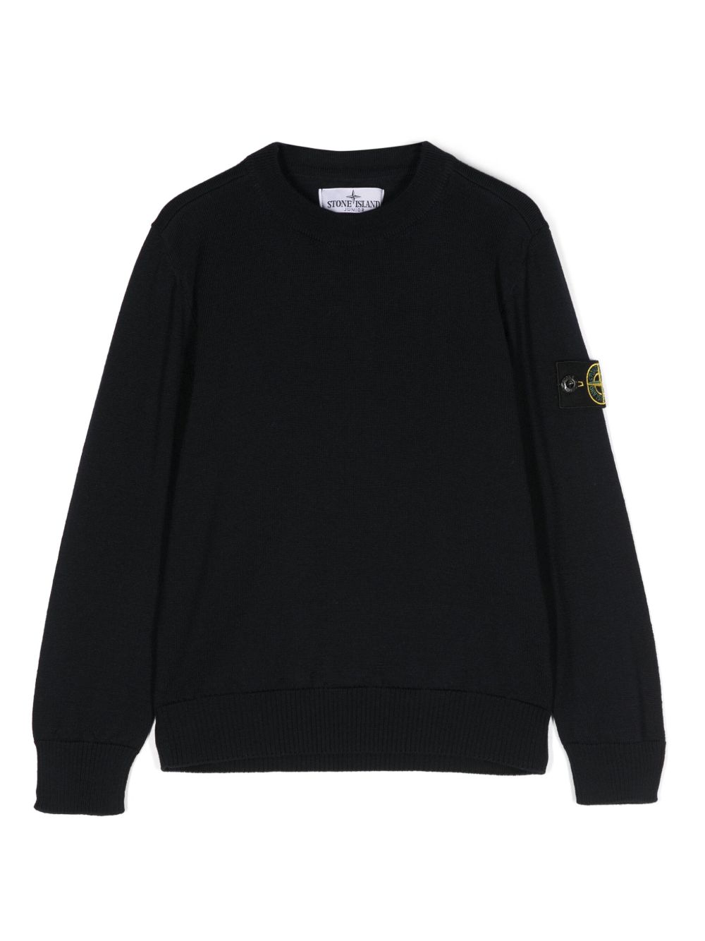 Stone Island Junior 罗盘徽章羊毛毛衣 - 蓝色