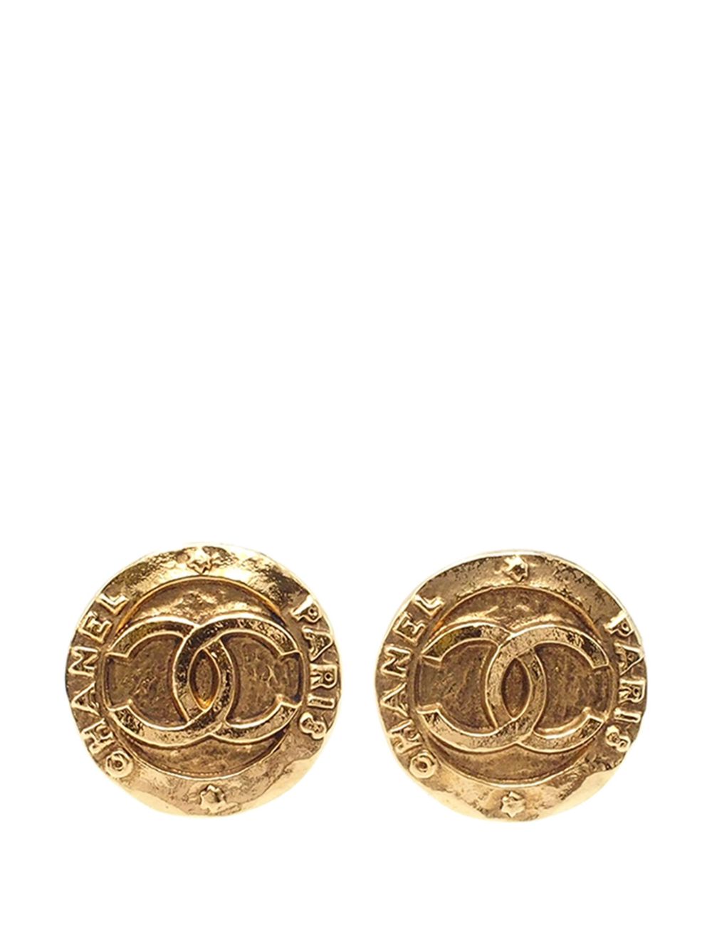 CHANEL Pre-Owned CC Clip On 装饰耳环（1980-1990年典藏款） - 金色