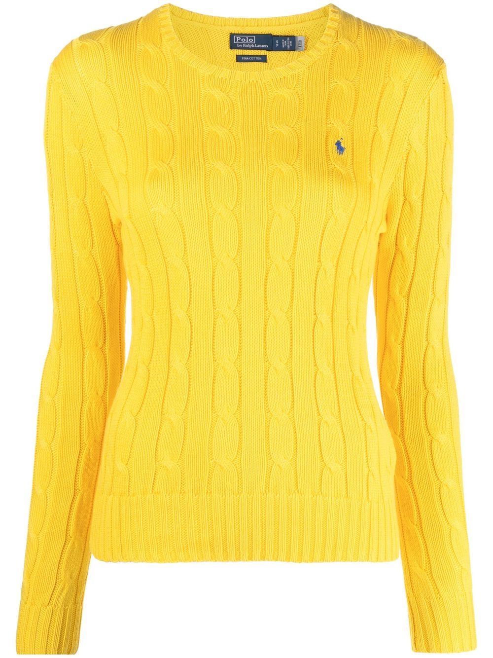 Polo Ralph Lauren Polo Pony 粗绞花针织毛衣 - 黄色