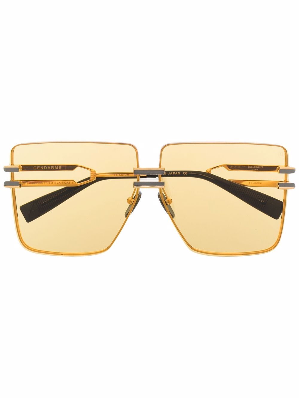 Balmain Eyewear 巴尔曼 Gendarme 超大款镜框太阳眼镜 - 金色