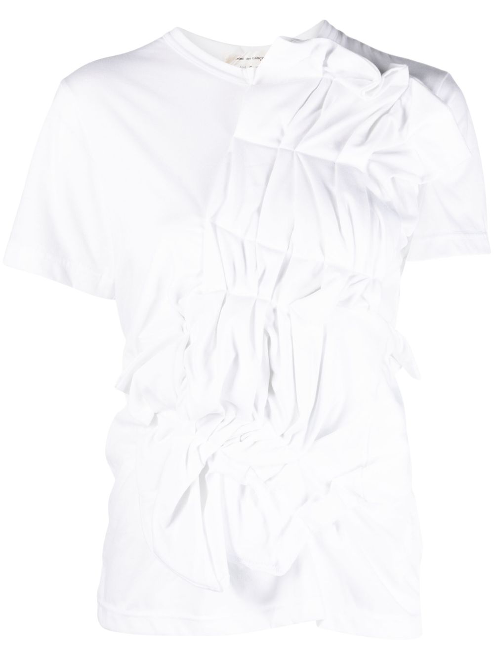 Comme Des Garçons 缩褶T恤 - 白色