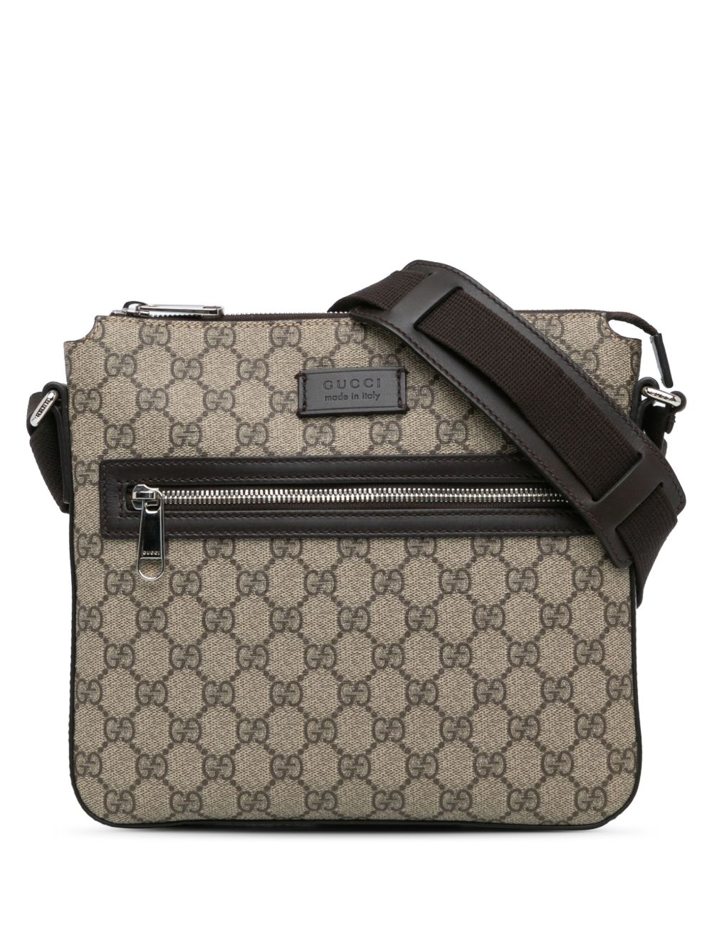 Gucci Pre-Owned GG Supreme 斜挎包（2000-2015年典藏款） - 褐色
