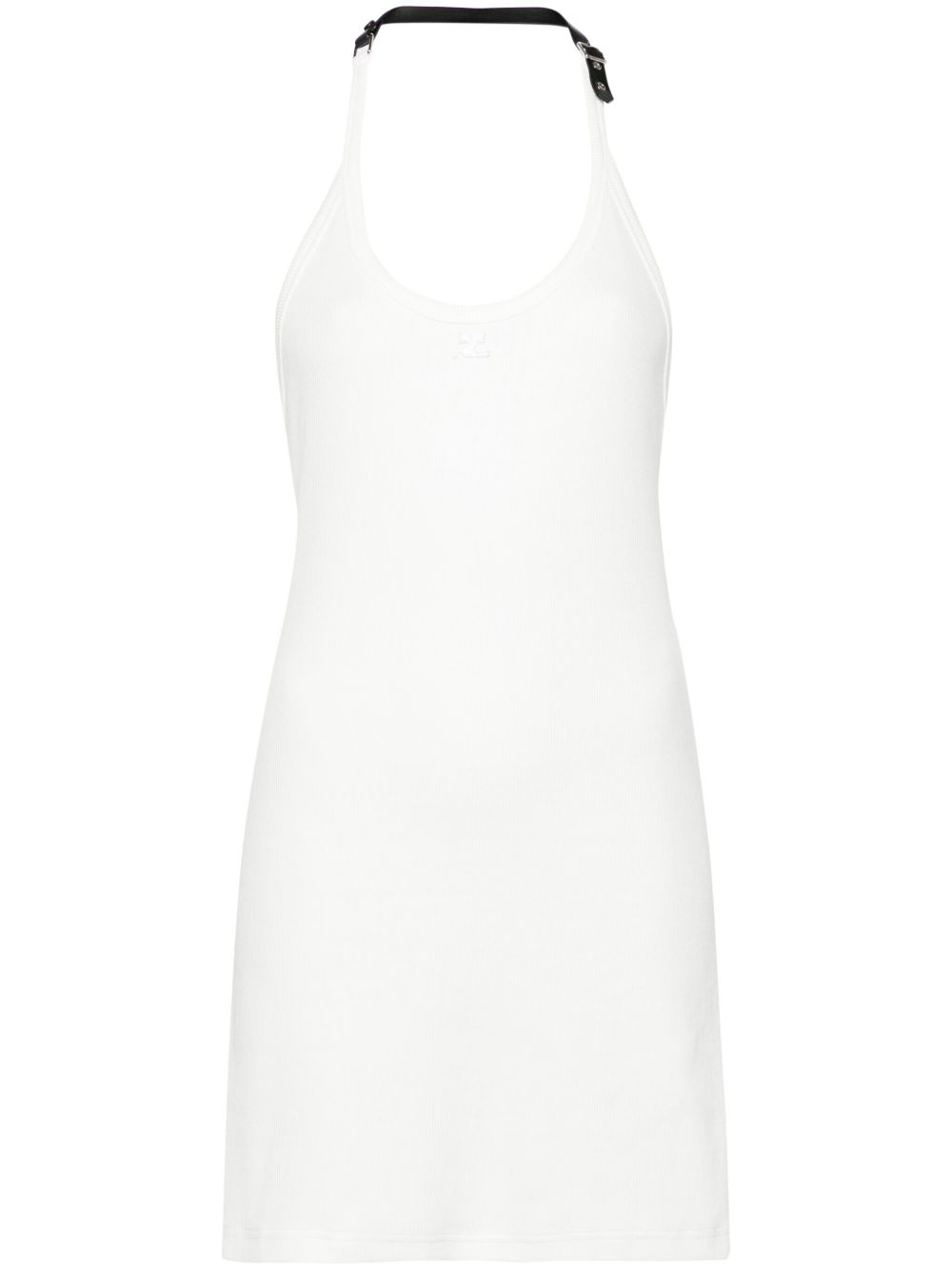 Courrèges Holistic Buckle 90's 标贴迷你连衣裙 - 白色