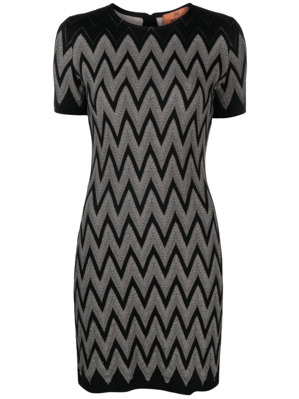 Missoni Z字形图案迷你连衣裙 - 黑色