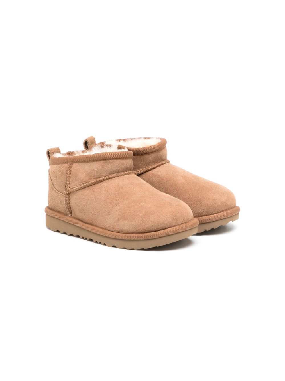 UGG Kids 圆头及踝靴 - 褐色