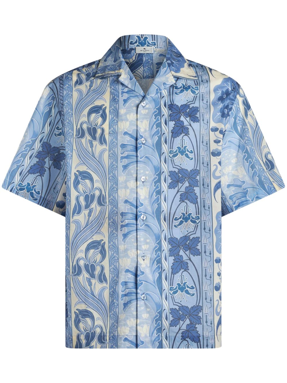 ETRO 花卉印花保龄球衬衫 - 蓝色