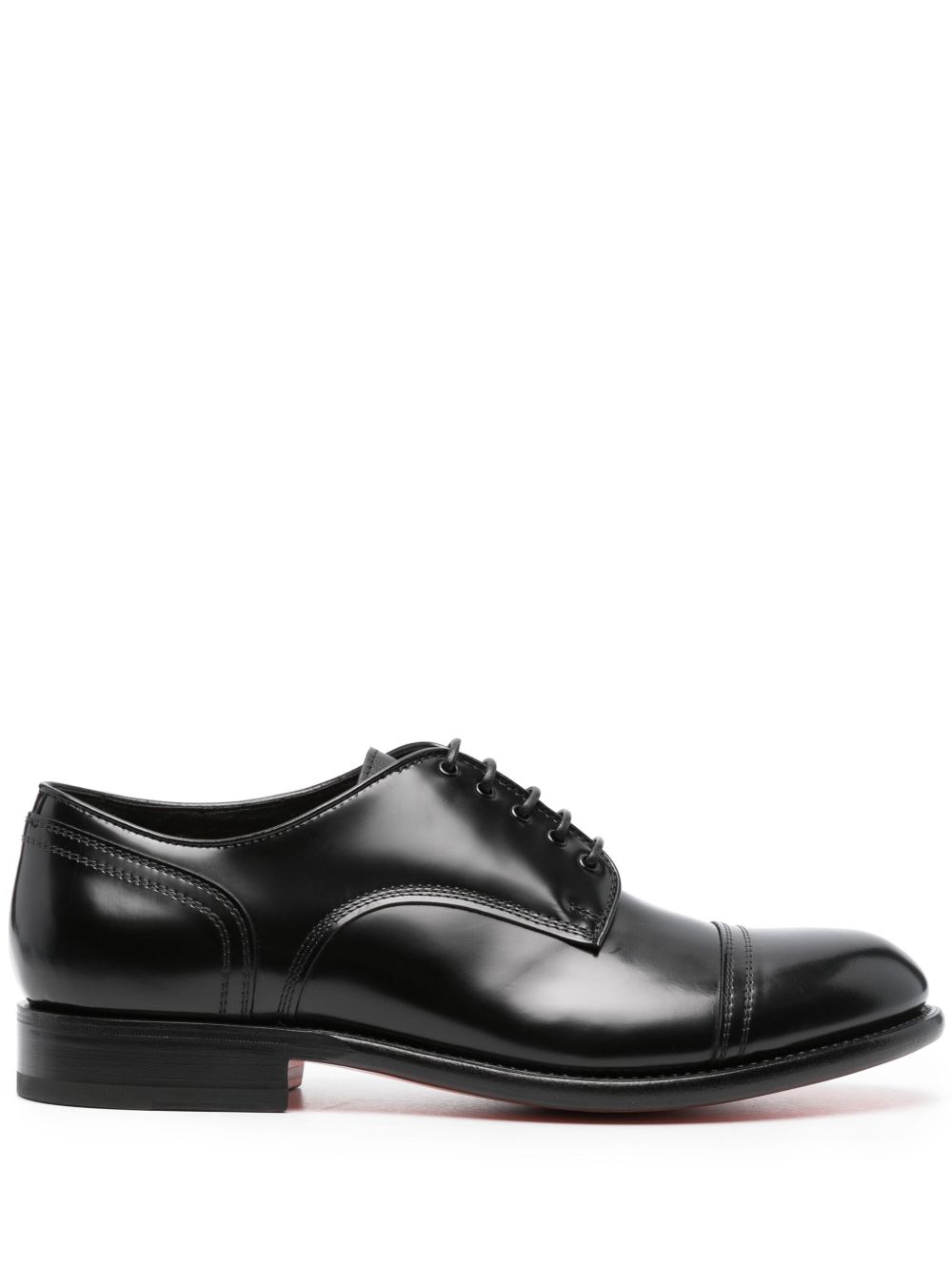 Santoni 漆皮牛津鞋 - 黑色