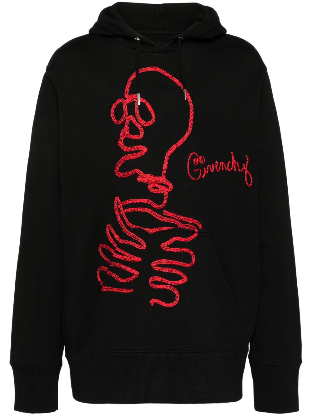 Givenchy 图案刺绣连帽卫衣 - 黑色