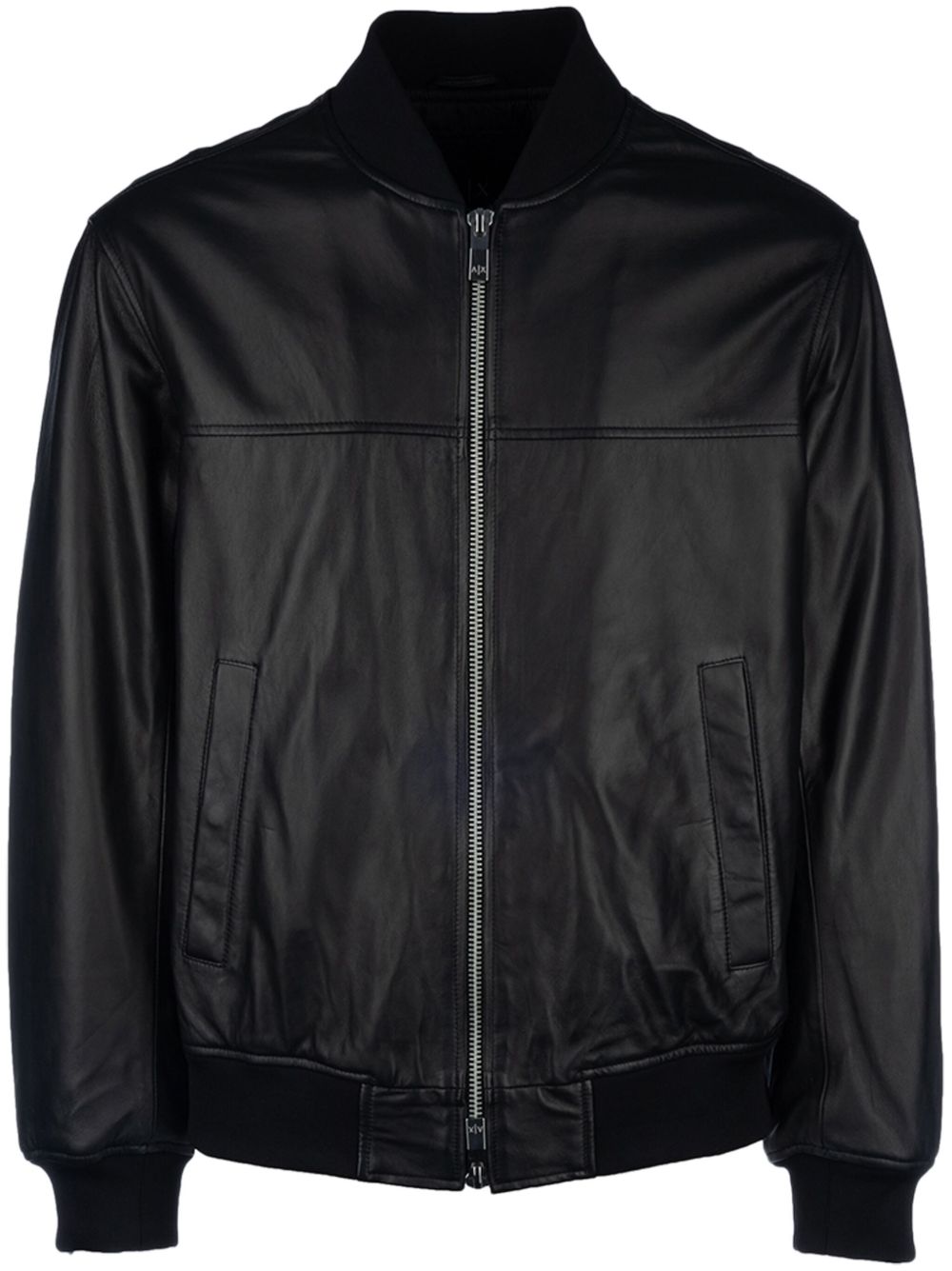 Armani Exchange 皮质飞行员夹克 - 黑色