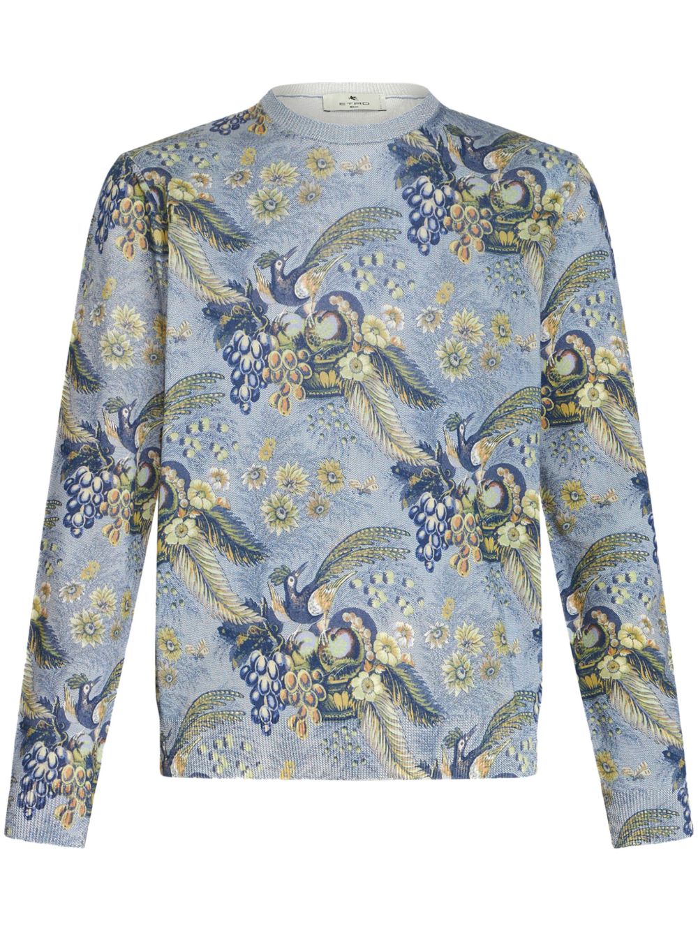 ETRO Pegaso 提花棉毛衣 - 蓝色