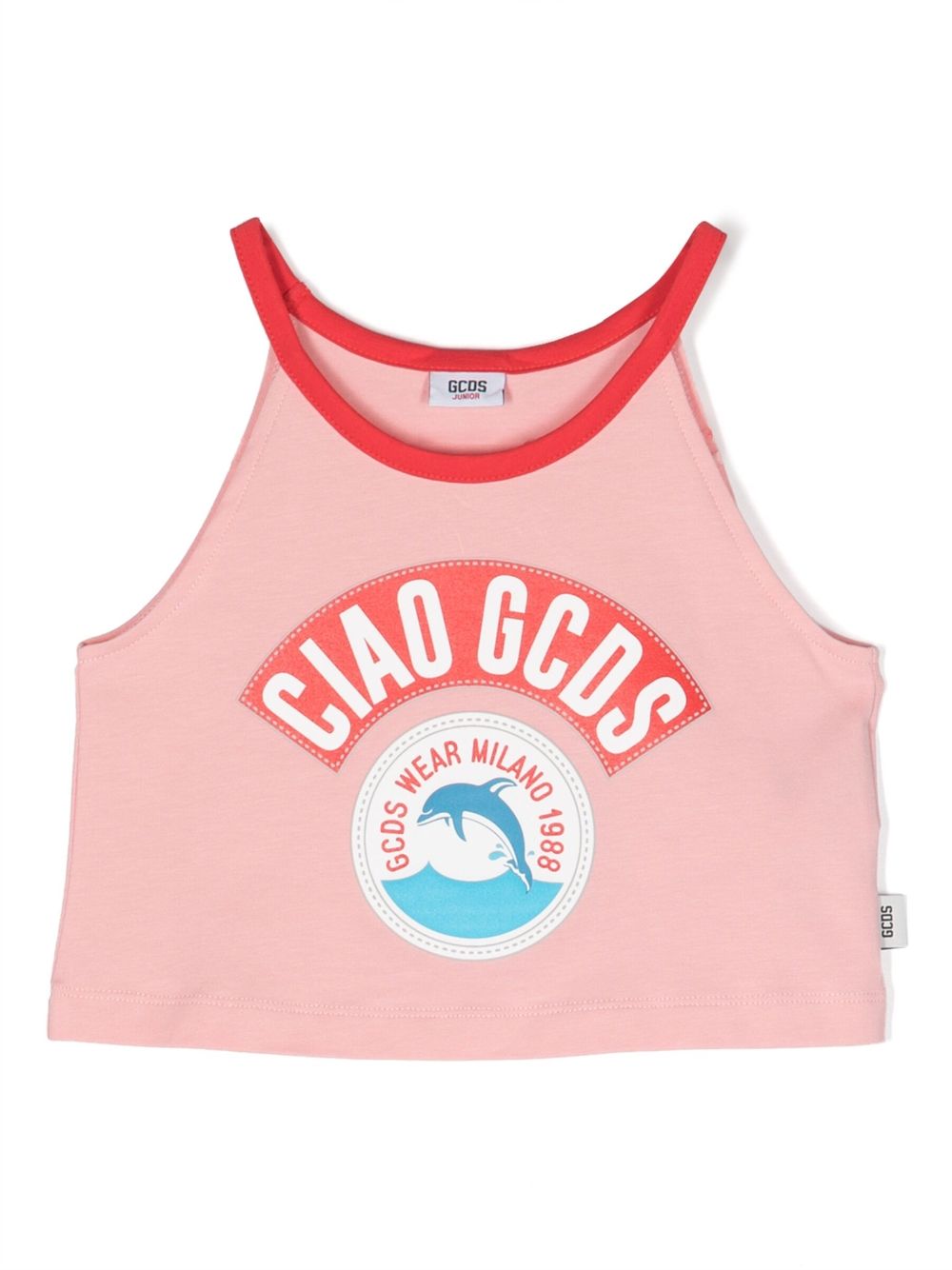 Gcds Kids logo印花棉坦克背心 - 粉色