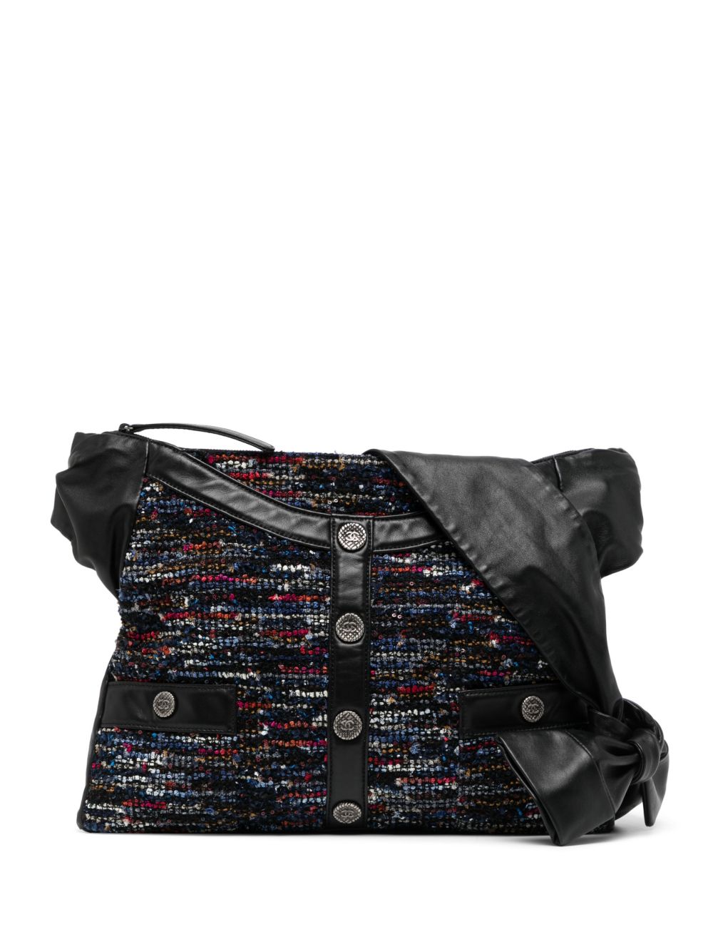 CHANEL Pre-Owned 夹克图案单肩包（2014年典藏款） - 黑色