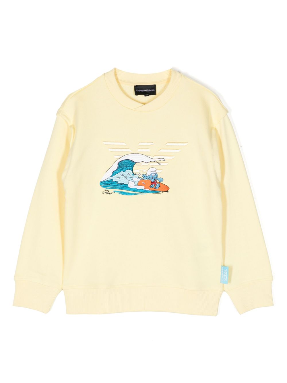 Emporio Armani Kids x Smurfs 棉卫衣 - 黄色
