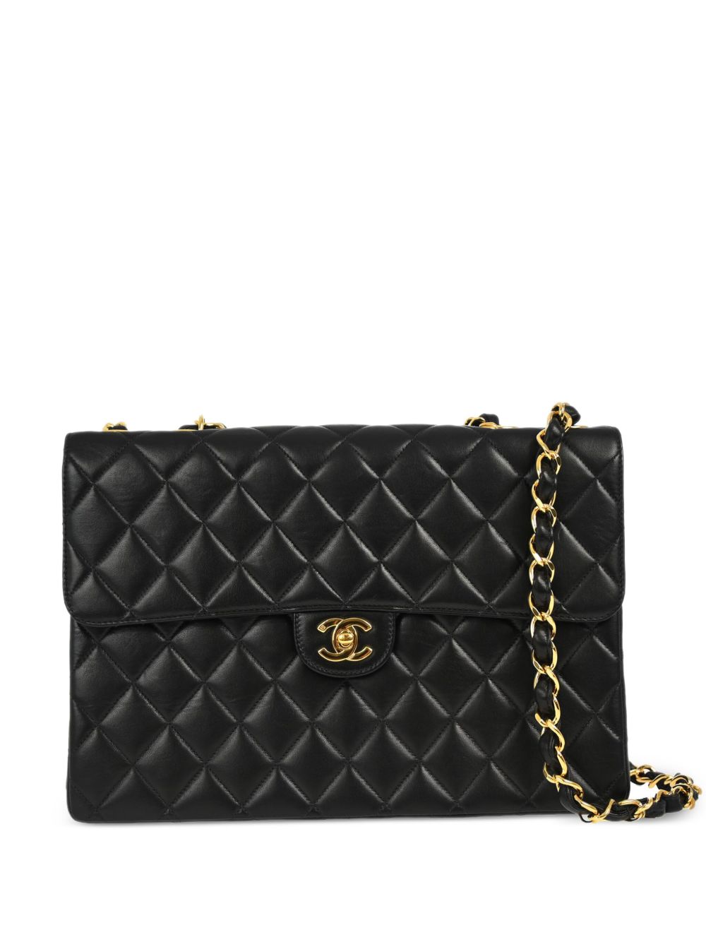 CHANEL Pre-Owned Jumbo Classic Flap 单肩包（2000年典藏款） - 黑色