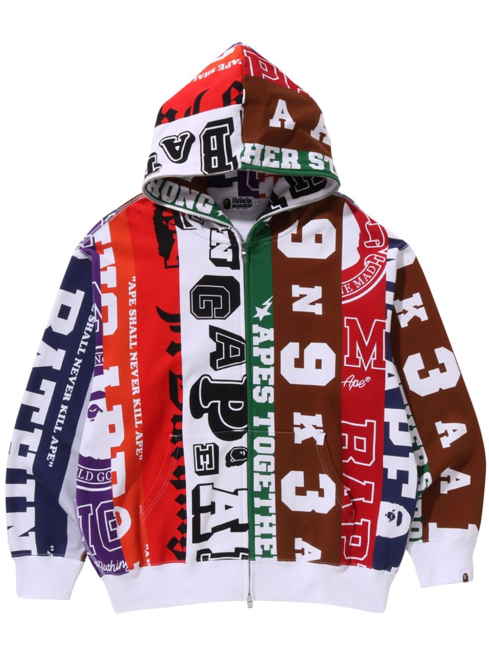 A BATHING APE® logo印花棉连帽衫 - 白色