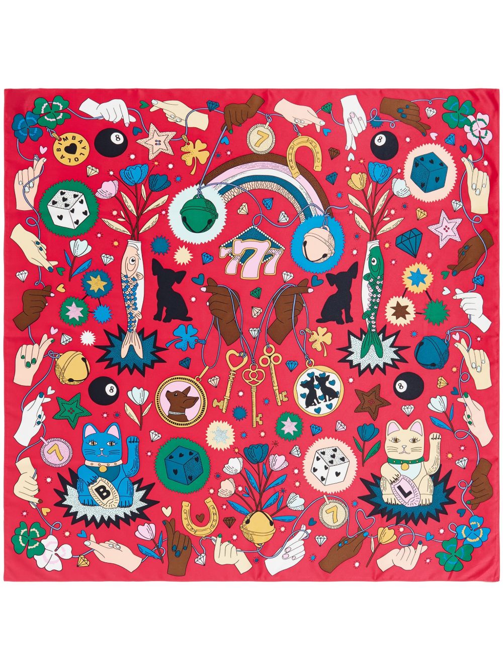 Bimba y Lola Lucky Charms 围巾 - 红色