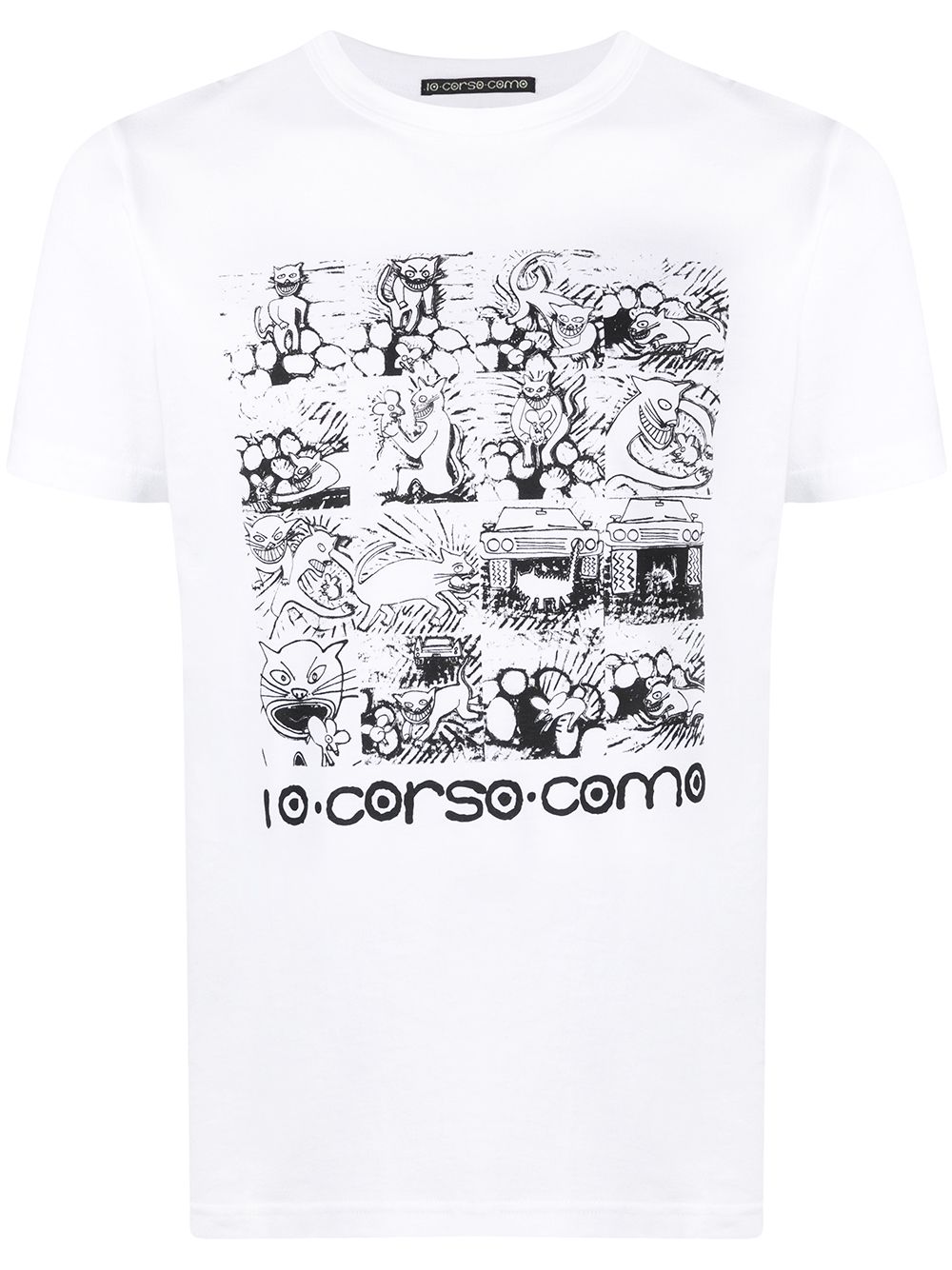 10 CORSO COMO 图案印花短袖T恤 - 白色