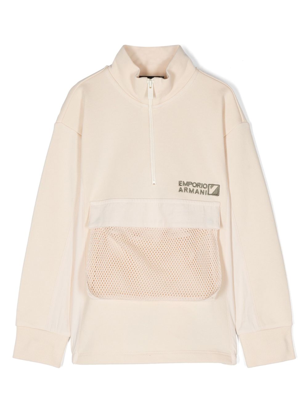 Emporio Armani Kids logo刺绣卫衣 - 中性色